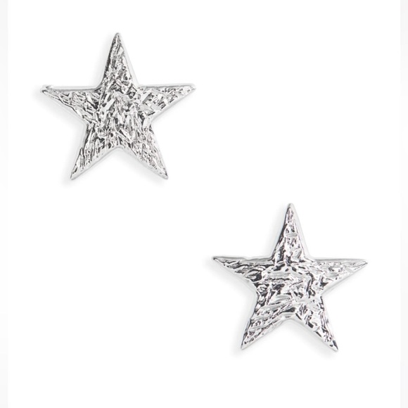 Gorjana 18k Silver Plated Textured Star Studs - Picture 2 of 3